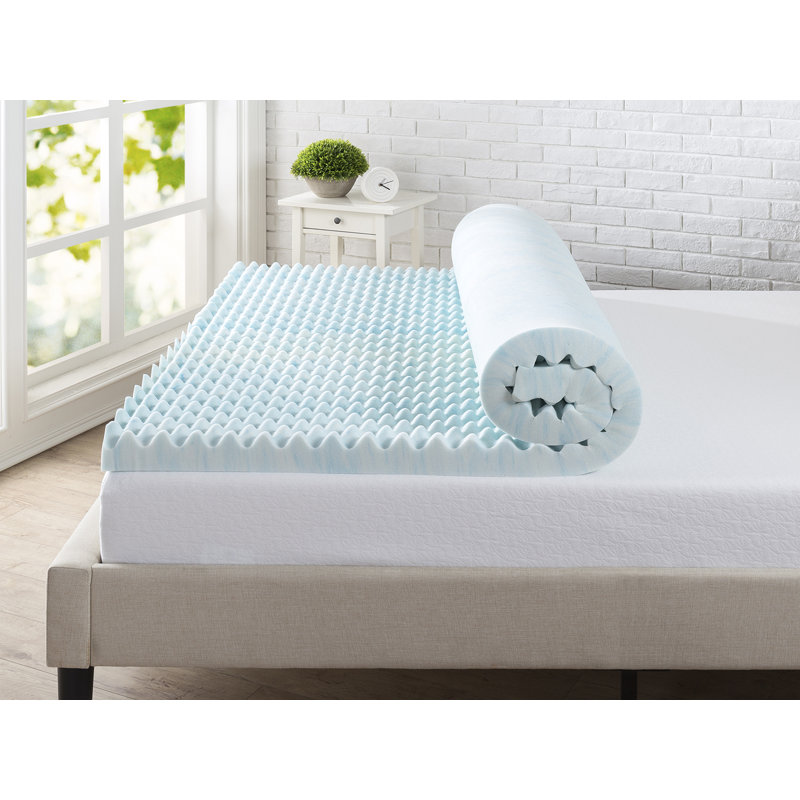 Zinus Convoluted Swirl Gel Memory Foam Mattress Topper Reviews Wayfair